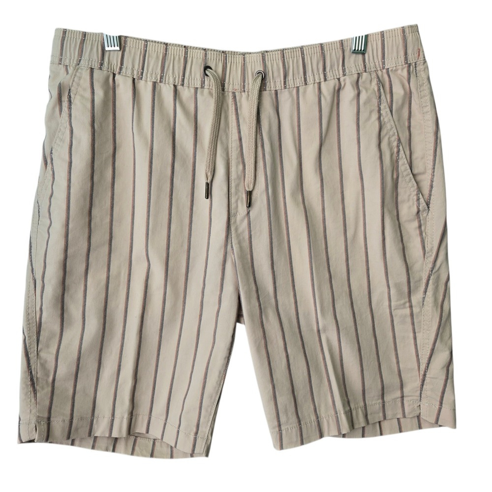 PD&C Stretch Striped Casual Shorts Mens Size M‎ Elastic Waist Drawstring